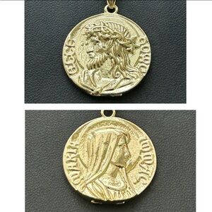 New dual sided gold pendant - Hypoallergenic Water resistant